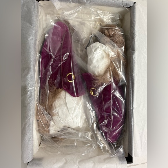 Gucci Velvet Princetown Slippers w. Fur - Picture 5 of 8